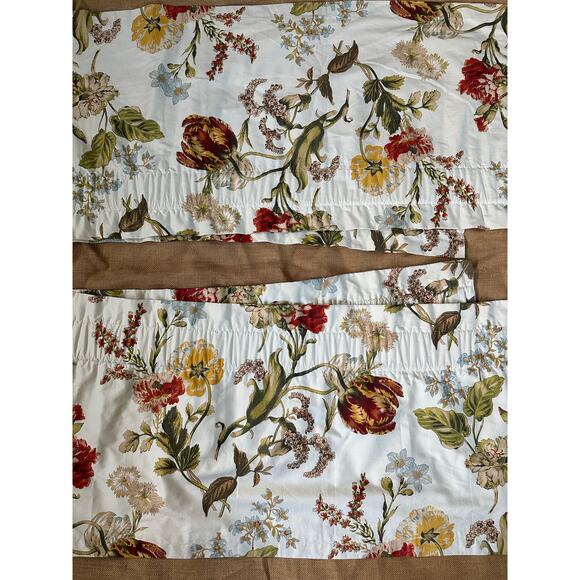 Window valances curtains white floral cotton luxury pottery barn style 78x19 - Picture 14 of 16